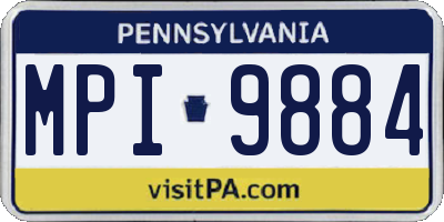 PA license plate MPI9884