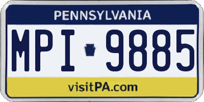 PA license plate MPI9885