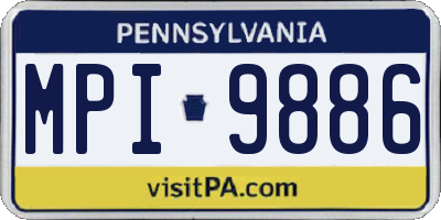 PA license plate MPI9886