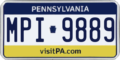 PA license plate MPI9889