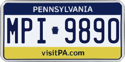 PA license plate MPI9890