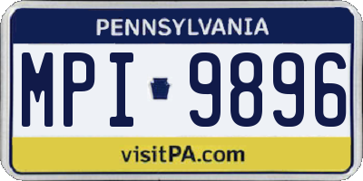 PA license plate MPI9896