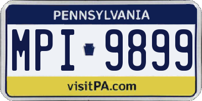 PA license plate MPI9899