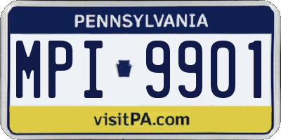 PA license plate MPI9901