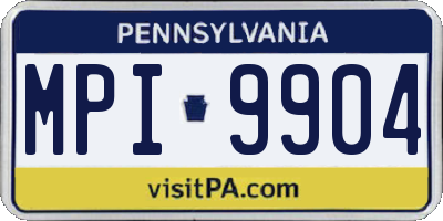 PA license plate MPI9904