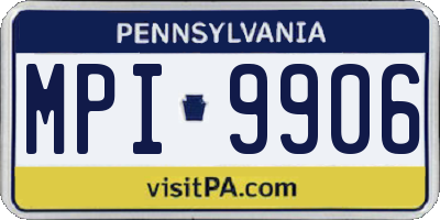PA license plate MPI9906