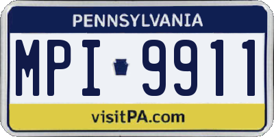 PA license plate MPI9911