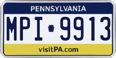 PA license plate MPI9913