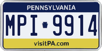 PA license plate MPI9914