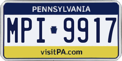PA license plate MPI9917