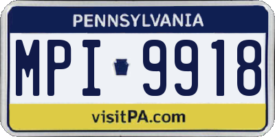 PA license plate MPI9918