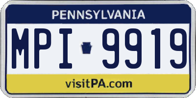 PA license plate MPI9919