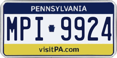 PA license plate MPI9924