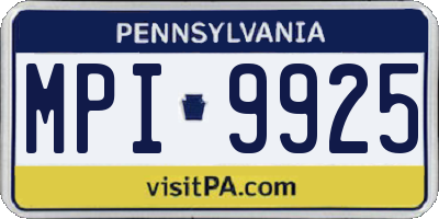PA license plate MPI9925