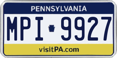 PA license plate MPI9927
