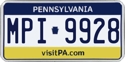 PA license plate MPI9928