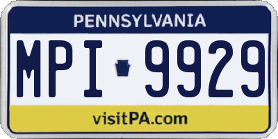 PA license plate MPI9929