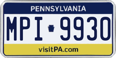 PA license plate MPI9930