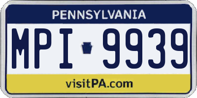PA license plate MPI9939