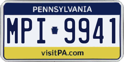 PA license plate MPI9941