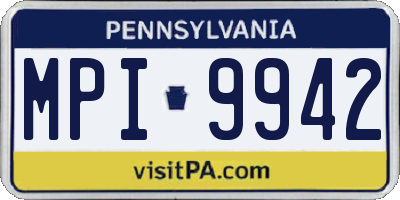 PA license plate MPI9942