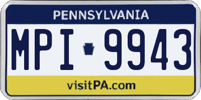 PA license plate MPI9943