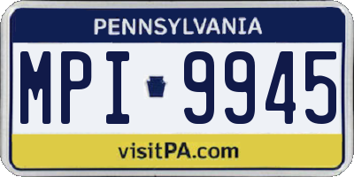PA license plate MPI9945