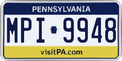 PA license plate MPI9948