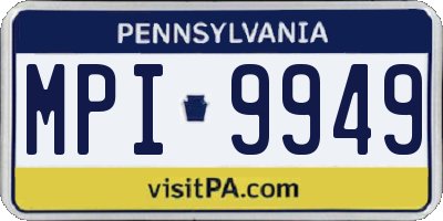 PA license plate MPI9949