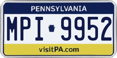 PA license plate MPI9952