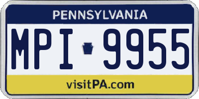 PA license plate MPI9955