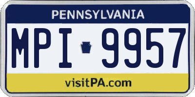PA license plate MPI9957