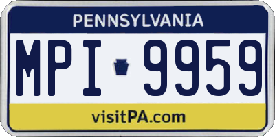 PA license plate MPI9959