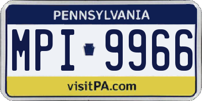 PA license plate MPI9966