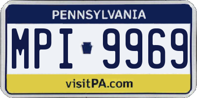 PA license plate MPI9969
