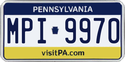 PA license plate MPI9970
