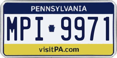 PA license plate MPI9971