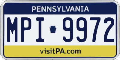 PA license plate MPI9972