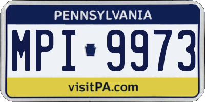 PA license plate MPI9973