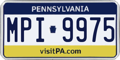 PA license plate MPI9975
