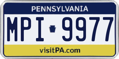 PA license plate MPI9977