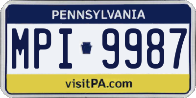 PA license plate MPI9987