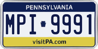 PA license plate MPI9991