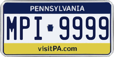 PA license plate MPI9999