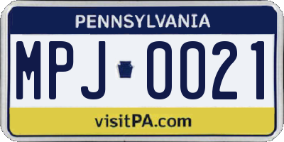 PA license plate MPJ0021
