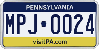 PA license plate MPJ0024