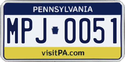 PA license plate MPJ0051