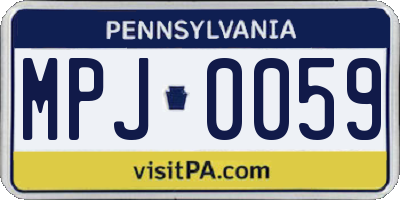 PA license plate MPJ0059