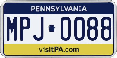 PA license plate MPJ0088