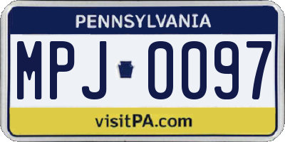 PA license plate MPJ0097